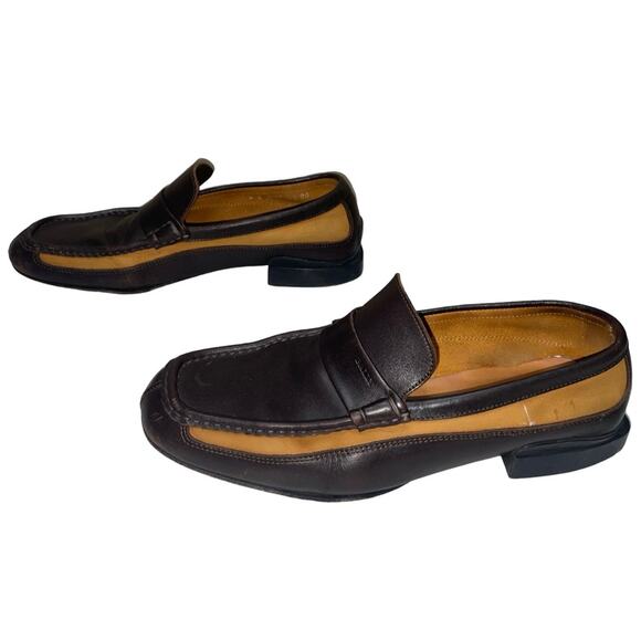 Bally Rumo Two Tone Brown Leather Loafers     Size: US 9  EU 8 E - Picture 4 of 8
